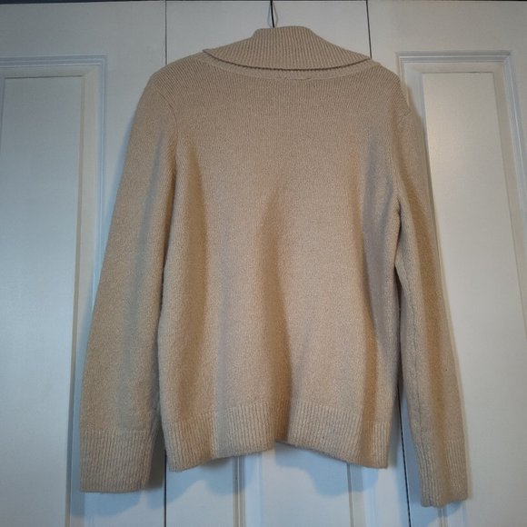 Ricki's Cowl-Neck Box Sweater, Cream with Gold Threading - Picture 5 of 5